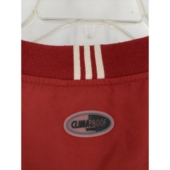 Adidas Vtg Climaproof Wind Pullover Convertible Sleeve Y2K Maroon Red L - Picture 3 of 8